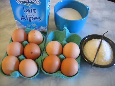 Ingrédients pour la recette : Crème anglaise à la noix de coco