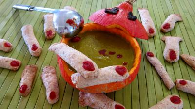 Image : recette Velouté de doigts de croque-morts pour halloween