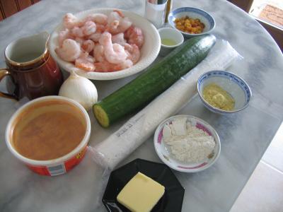 Ingrédients pour la recette : Crevettes au curcuma