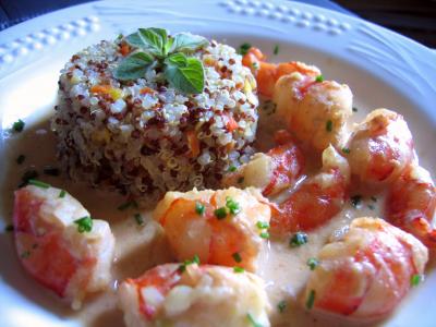 Image : recette Crevettes au curry et quinoa