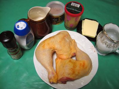 Ingrédients pour la recette : Cuisses de poulet sauce moutarde