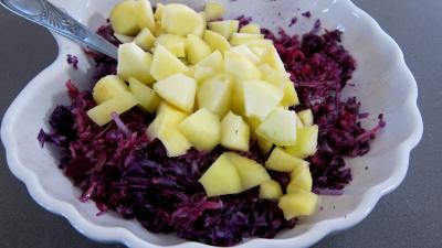 Chou rouge aux pommes et crudités - 4.1