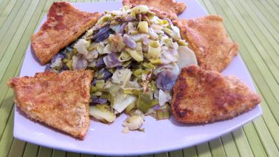 Vitelottes et légumes aux filets de dinde panés - 11.2