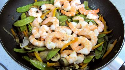 Haricots plats et gambas à la chinoise - 8.1