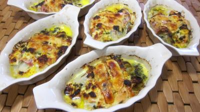 cassolette : Cassolettes de roulés de saumon et jambon aux endives