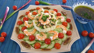 figue sèche : Salade de gambas