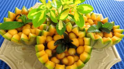 vinaigre balsamique : Cocktail de melon au Porto