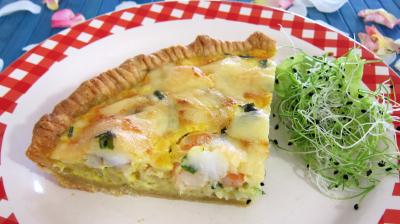 Recette Quiche aux crevettes et à la lotte