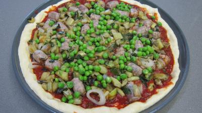 Pizza aux petits pois et aubergines - 9.2