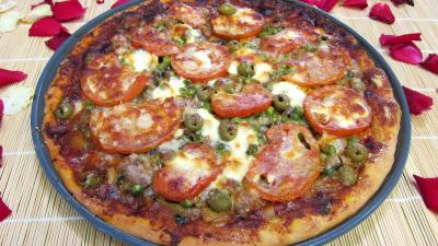 Pizza aux petits pois et aubergines - 11.3
