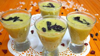 Cuisine diététique : Verrines de crème de courgettes en amuse-bouche