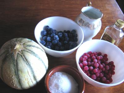 Ingrédients pour la recette : Salade de melon aux myrtilles