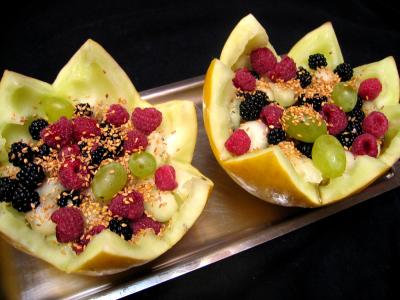 Recette Melons farcis aux fruits