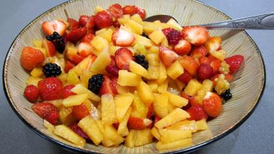 Recette Melon en salade au caramel