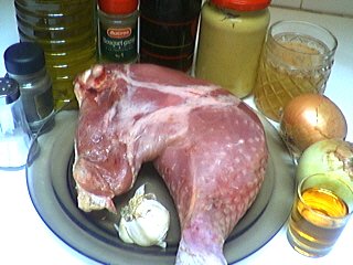 Ingrédients pour la recette : Cuisse de dinde à la moutarde