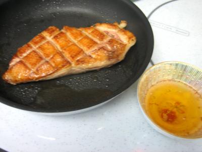 Magret au caramel et aux amandes et sa polenta aux pruneaux - 11.4