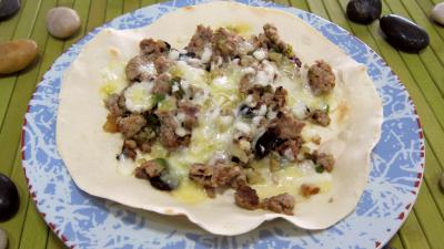 Ail : Assiette de quesadilla au filet de porc