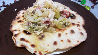 Huile d'olive : Assiette de naans au chou chinois