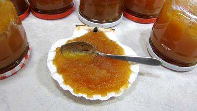 vanille liquide : Coupelle de compote de pommes aux raisins secs