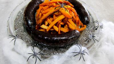 Image : Assiette de frites de potimarron et son boudin