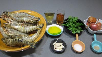 Ingrédients pour la recette : Gambas flambées