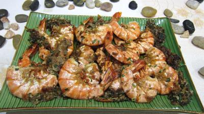 Image : recette Gambas flambées