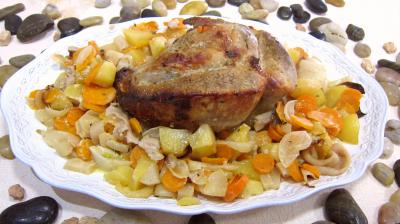 plat complet : Assiette de cul de veau à la Montsoreau