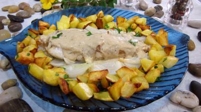 lotte : Lotte et pommes de terre sautées