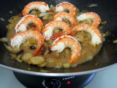 Recette Gambas aux endives et ses crêpes