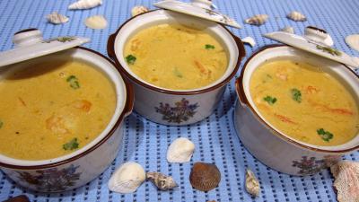 Soupes & potages : Cassolettes de bisque de gambas