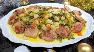 Image : Assiette de filet mignon de porc aux topinambours