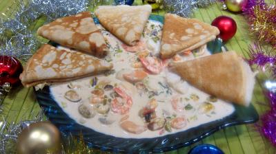 Coquillages et crustacés : Assiette de crêpes océanes