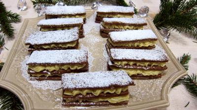 Image : recette Millefeuilles sablés à la crême pâtissière