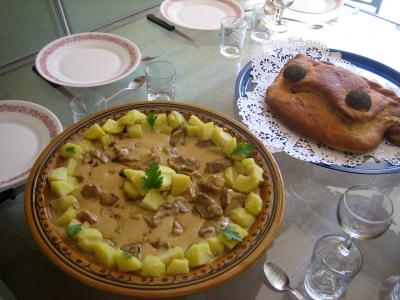 Recette Sauté de porc au brie et aux cèpes