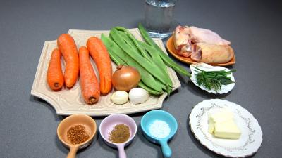 Ingrédients pour la recette : Poulet aux carottes
