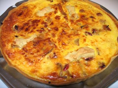 entrée à base de coquillages et crustacés : Plat de coquilles saint-Jacques en quiche