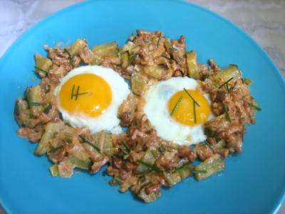 Image : recette Oeufs au plat aux girolles