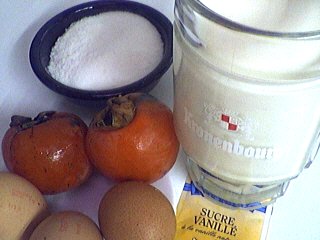 Ingrédients pour la recette : Oeufs au lait aux kakis