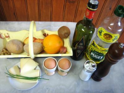 Ingrédients pour la recette : Salade de kiwis à l'orange