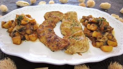 huile d'arachide : Escalopes de veau à la tomate