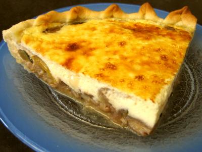 mirabelle : Part de courgettes aux champignons en quiche
