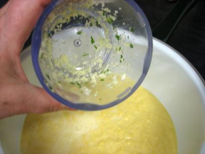 Pintade à la purée de maïs et champignons - 13.4