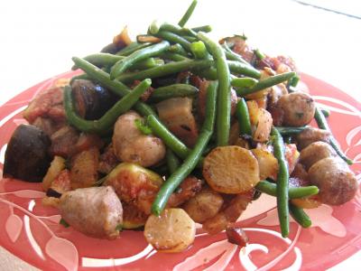 Image : Assiette de haricots verts et navets