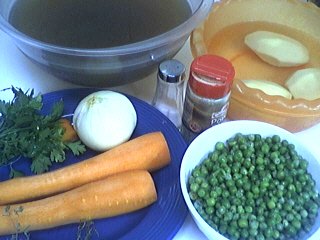 Ingrédients pour la recette : Soupe aux petits pois