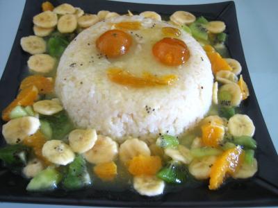 Gâteau de riz farci et sa salade de fruits - 12.3