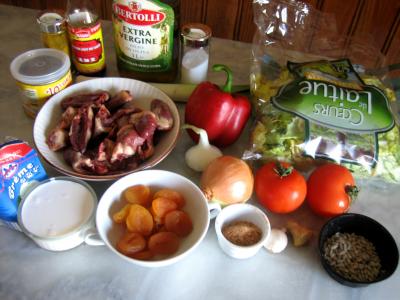Ingrédients pour la recette : Coeurs de canard à la laitue