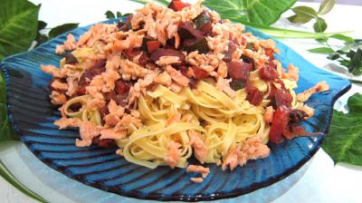 saumon : Assiette de tagliatelle au saumon