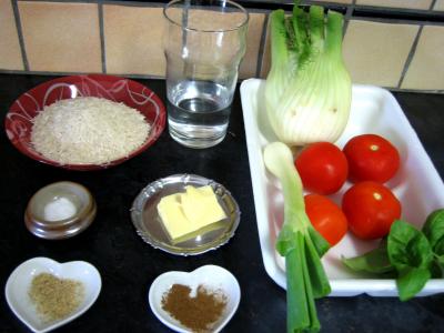 Ingrédients pour la recette : Riz minceur au fenouil