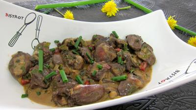 Cuisine diététique : Saladier de coeurs de canard au marsala