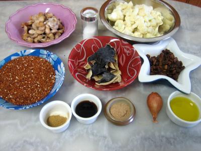 Ingrédients pour la recette : Quinoa et chou-fleur